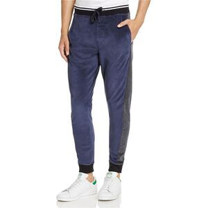 California Waves Mens Velour Athletic Jogger Pants, Blue, NWT